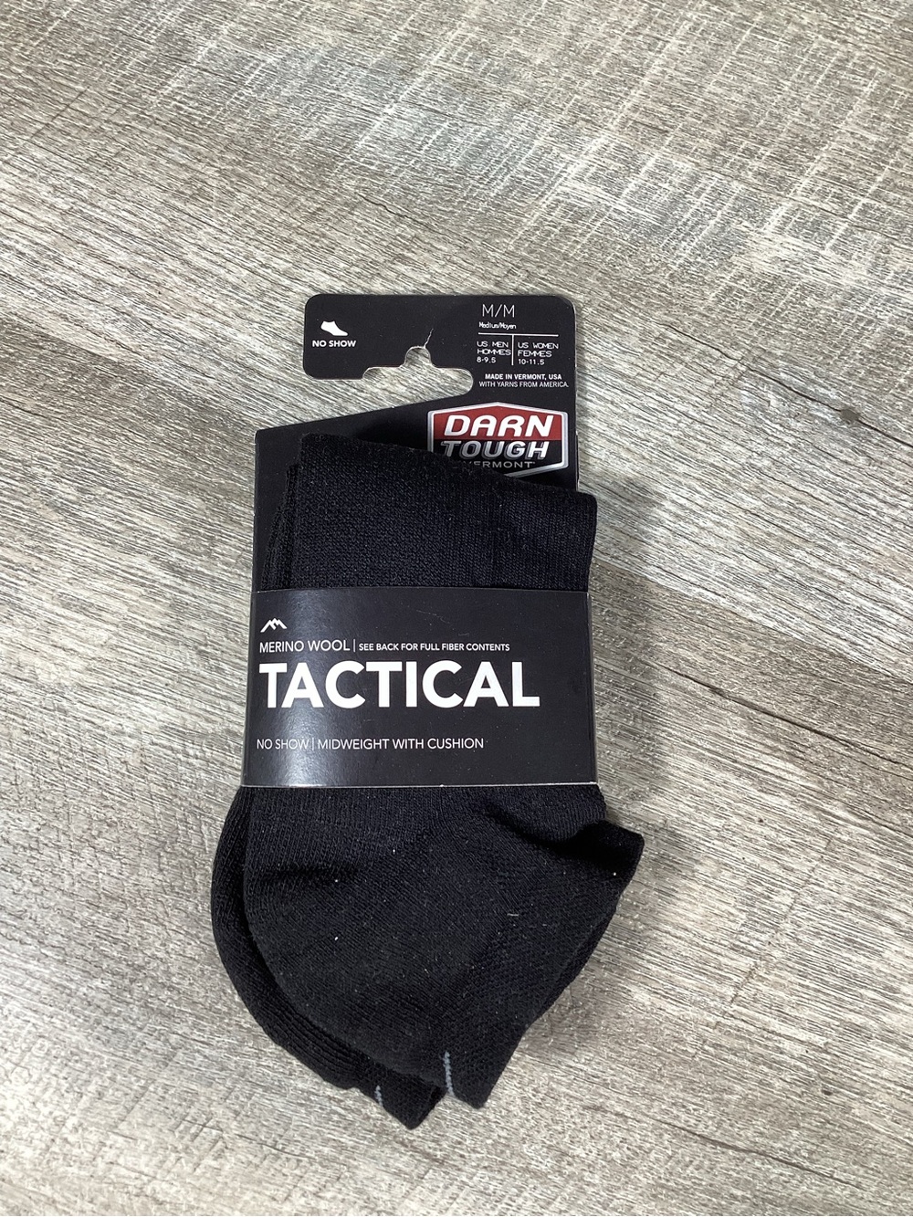 Tactical Merino Wool No-Show Socks - Black unisex size M